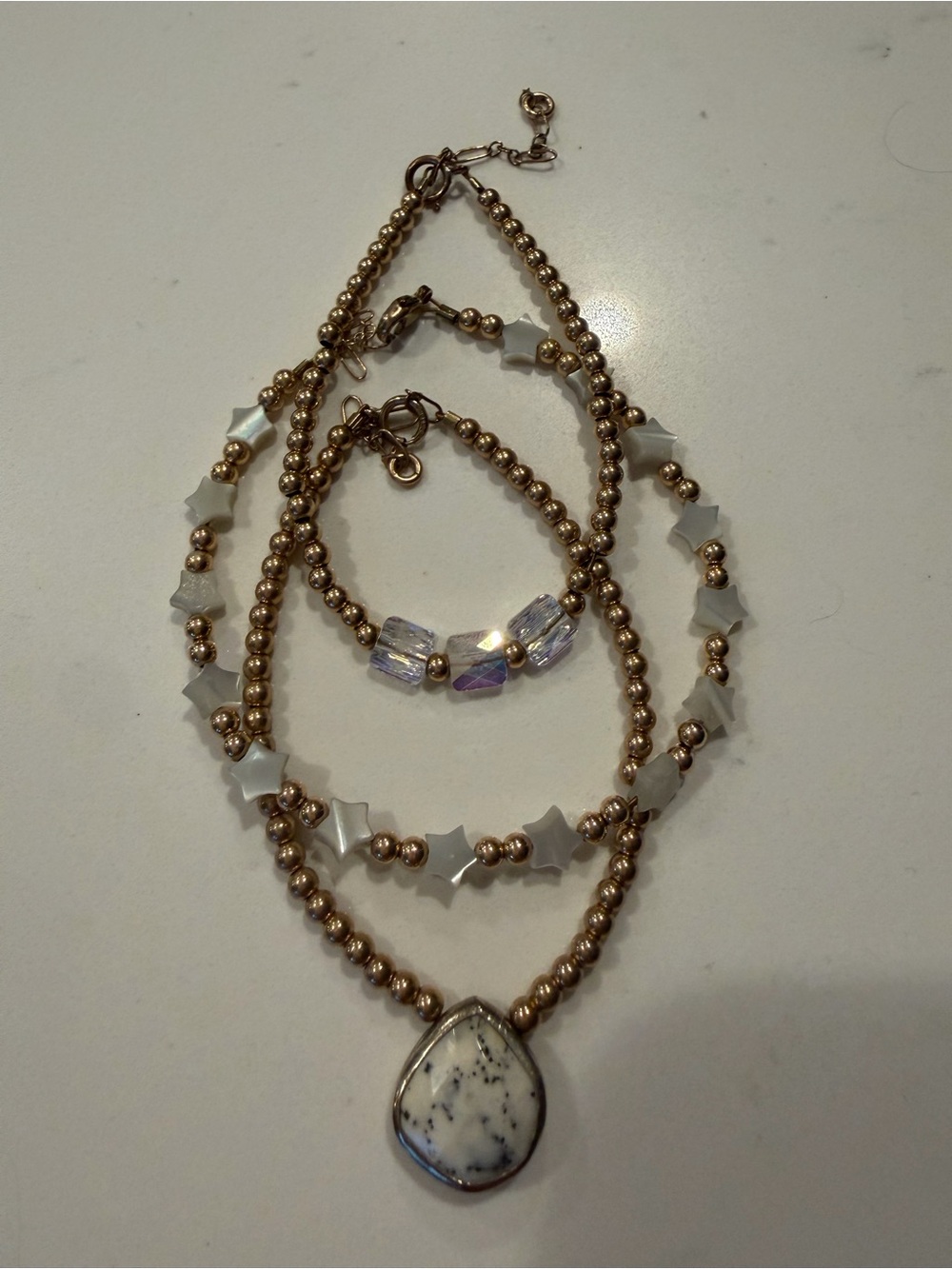 14 K Gold Filled Beaded Bracelet set